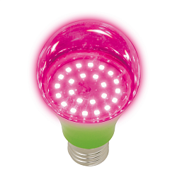 Лампа светодиодная для растений. Форма "A", прозрачная LED-A60-8W/SPSB/E27/CL PLP30GR